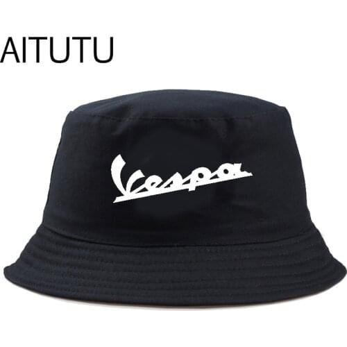 Unisex Bucket Hat vespa motorcycle print Women Men Fishing Fisherman Hat Summer Outdoor Panama cap cotton kids boy gorras hats