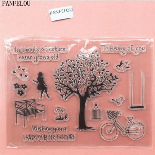 PANFELOU The tree Transparent Clear Silicone Stamp/Seal DIY scrapbooking/photo album Decorative clear stamp sheets