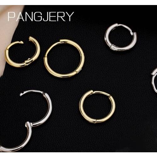 PANGJERY Prevent Allergy 925 Sterling Silver Different Sizes Hoop Earrings for Women Fashion Simple Circle Party Jewelry Gifts
