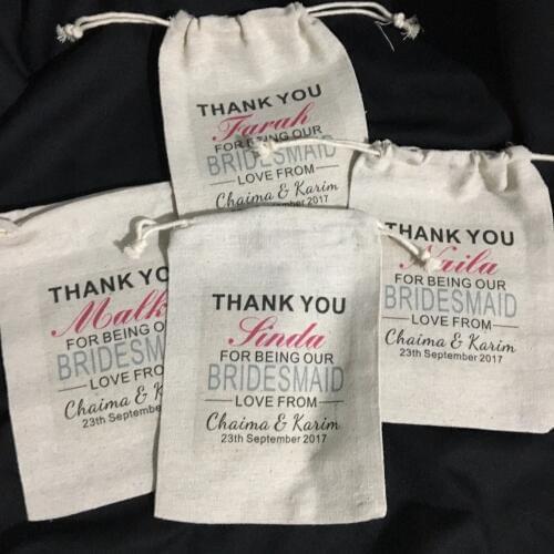 Personalized Bridesmaid wedding day Bachelorette Hangover Kit favor keepsake gift Bags bridal shower party Candy pouches