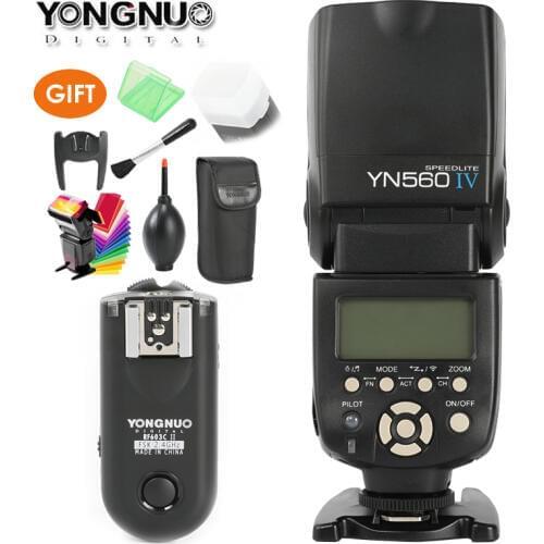 YONGNUO YN560 IV,YN-560 IV Master Radio Flash Speedlite + RF-603 II Wireless Trigger Receiver for Canon Nikon DSLR Camera