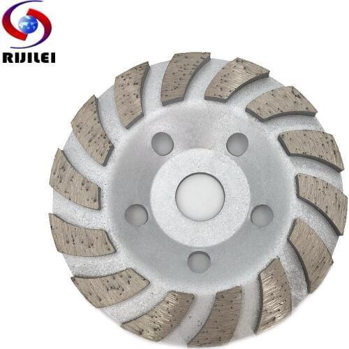 RIJILEI 5Inch Diamond Grinding Cup 125mm Turbo Row Diamond Grinding Wheel Disc Marble Abrasive Pad for Stone Polishing Pad HC02
