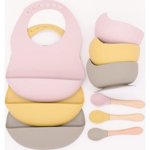 Silicone Bibs Feeding Tableware Saliva Towel Waterproof Soft Cloths Bandana Infant Bibs Breakfast Feedings Aprons Dropshipping