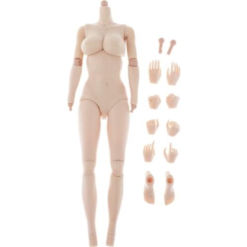1/6 Female Seamless Body Big Bust Sculpt for 12 Inch Action Figure Body