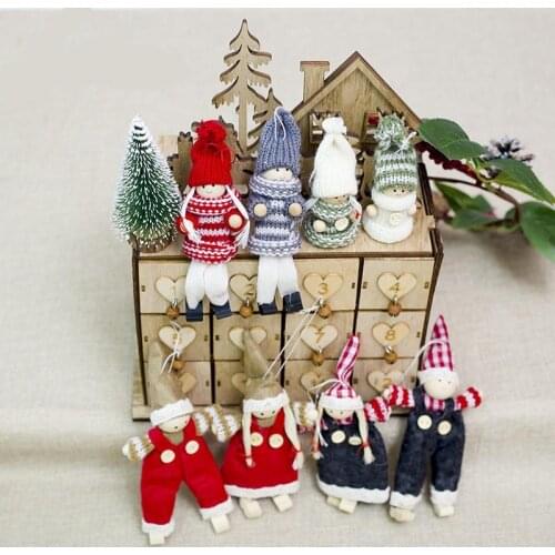 2Pcs/Set Cute Doll Christmas Home Decorations Hanging Ornaments Fabric Christmas Tree Decorations for Home New Year Supplies