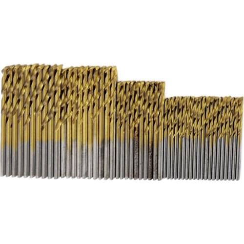 50PCSTwist Drill Bit High Steel HSS Drill Bit Set 1/1.5/2/2.5/3mm Titanium Coated Drill for Woodworking Accessories
