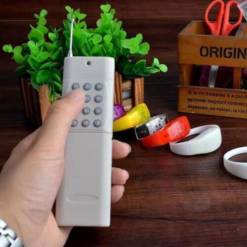 70pcs/Lot LED RGB Color Change Silicone White Case Bracelets With 12 Keys Remote Control for Party Event Free Shipping ZA4467