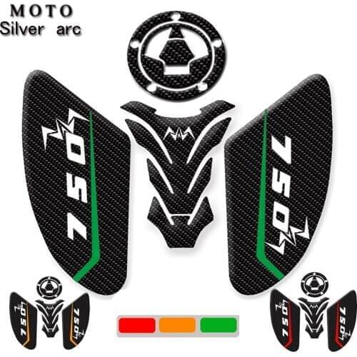 750 Logo Motorcycle Carbon fiber texture 3D Tank Buffer Protector Protective Sticker for KAWASAK Z750 Z 750 2007-2009 2008