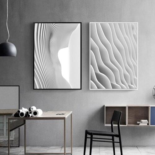 Abstract Art Black White building Wall Art Canvas Painting Modern Home Decor Posters and Prints Wall Pictures for Living Room