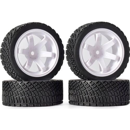 Austar 4PCS 12mm Hex 67mm RC Car Rubber Tires Wheel Rim for 1/10 Rolly HPI WR8 HSP 94177 WLtoys 1/14 144001 RC Car