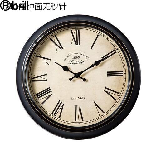 Large Vintage Wood Wall Watch Metal Living Room Creative Silent Shabby Chic American Vintage Wall Clock Wall Watches Home Decor