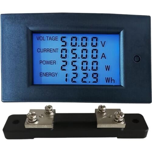 DC 7.5-100V 50A 5KW Power Energy Meter Wattmeter Electrical Panel Gauge Monitor Digital Display Volt kwh Watt Amp Au 20 Dropship