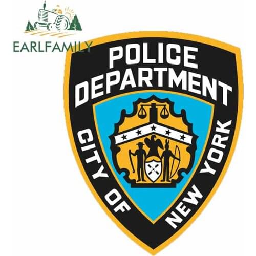 EARLFAMILY 13cm For NYPD Police Car Truck Decal Car Accessories Stickers Suitable For JDM SUV RV Occlusion Scratch Decoration