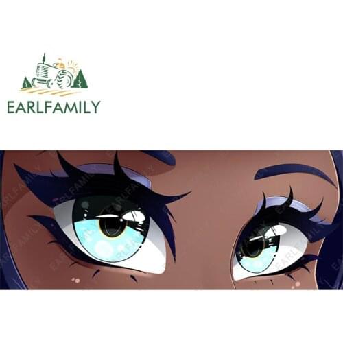 EARLFAMILY 15cm x 6.4cm Cute Anime Nessa Eyes Slap Car Sticker Vinyl Cartoon Decal Car Styling JDM Classic Peek Girl Stickers