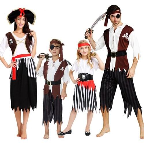 Halloween Christmas Theme Birthday party adult Kids Boys dance Pirate Costume Cosplay Set For Kids Children men women clothing