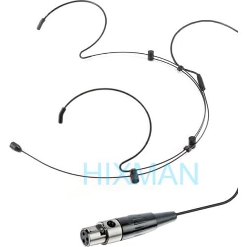 HIXMAN Black HM3-VP Adjustable OmniDirectional Headset Headworn Microphone For Vocopro BP GTD Audio Wireless Transmitter TA3F