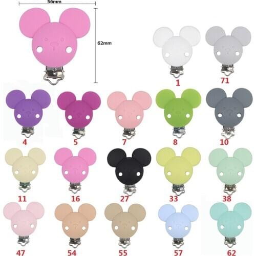 Joepada 10pc Mickey Round silicone Beads pacifier clip DIY Baby Pacifier Dummy Teething Soother Nursing Jewelry Making