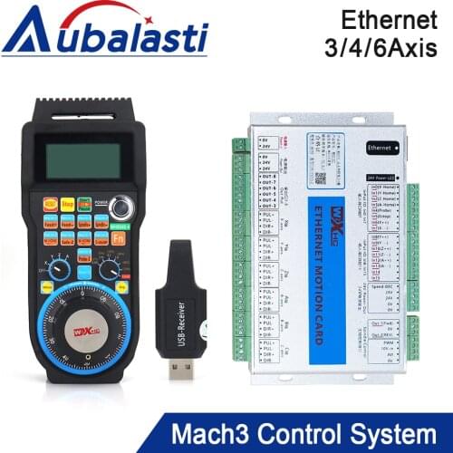 Mach3 Controller Kit XHC 2MHz Ethernet Breakout Board 3 4 6 Axis Motion Control Card With MPG Wireless Pendant Handwheel WHB04B
