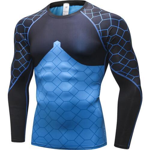 Fanceey Men T-shirt Compression Tights Men Fitness Running Shirt Breathable Long Sleeve Sports Rashgard Gym Cycling Clothing