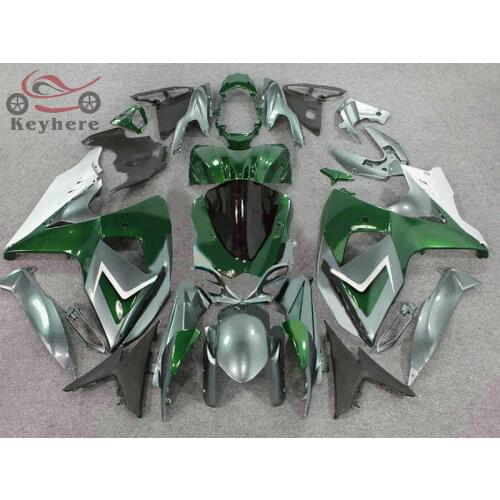 Customize Injection fairings set for Suzuki GSXR 1000 2009 2010 2011 2015 green silver motorcycle fairing parts GSX R1000 09-15