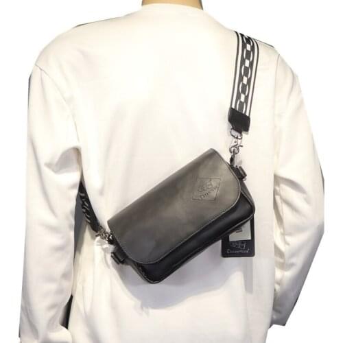 New Brand Designer Korean Style Mens Messenger Bags Fashion Crossbody Bag Small Leather Shoulder Sling Bag Daily Phone Bag