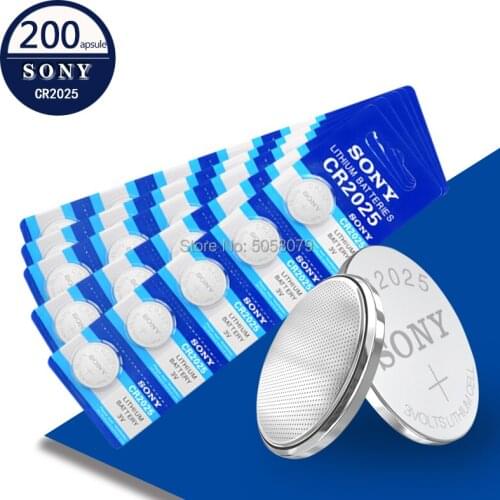 SONY Original cr2025 200PCS/LOT Button Cell Batteries cr 2025 3V Lithium Coin Battery For Watch Calculator Weight Scale