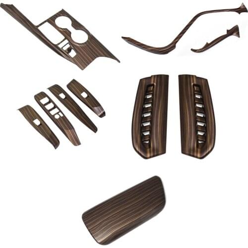 QHCP Car Air Outlet Frame ABS Water Cup Panel Sticker Window Lift Buttons Frame Cover Auto Accessories Fit For Toyota Camry 2018