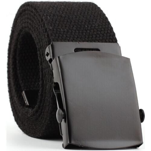 Men Women Automatic Fashion Nylon Canvas Belt Buckle Fans Canvas Belt Thicken Long Cloth Belts Knitted Waistband Ceintures Homme