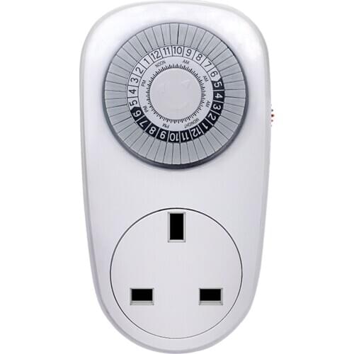 UK Plug In Mechanical Timer Wall Socket 24H Eletric Home Interval Clock Switch Socket Panel