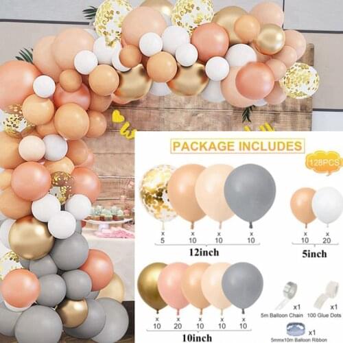 Rose Gold Confetti Latex Ballon Macaron Peach Pink Balloon Garland Arch Kit Wedding Birthday Party Decoration Baby Shower