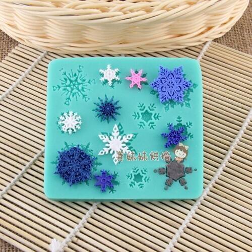Silicone Snowflake Snow Flower Chocolate Fondant Mold Cake Decoration Tool Baking Mould Lace Flower Silicone Pad Christmas Snow