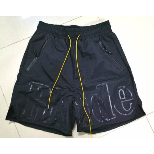 Breechcloth Yellow Drawstring Pill Zipper Head Shorts Men Women Big Letter Logo Shorts 2021 Summer Casual Oversize