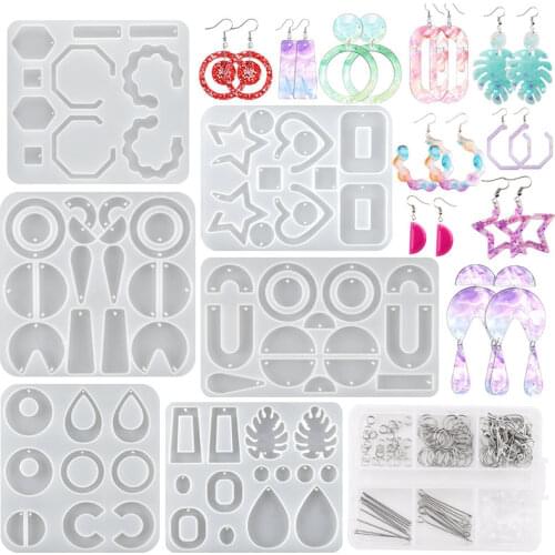 Silicone Earring Mold Kit Epoxy Resin Mold Kit With Jewelry Accessories For Women Earring Making Pendant ​DIY Jewelry Findings