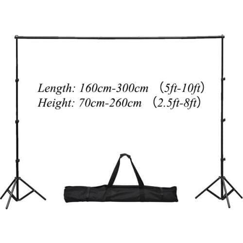 Allenjoy 3*2.6m/10*8ft Backdrop stent Background Support System 2 light stands + 1 cross bar + big bag