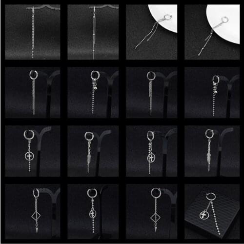 SOHOT Minimalism Metal Long Chain Tassel Jewellry Unisex Punk Cross Leaves Geometric Shape Female Hoop Earrings Design