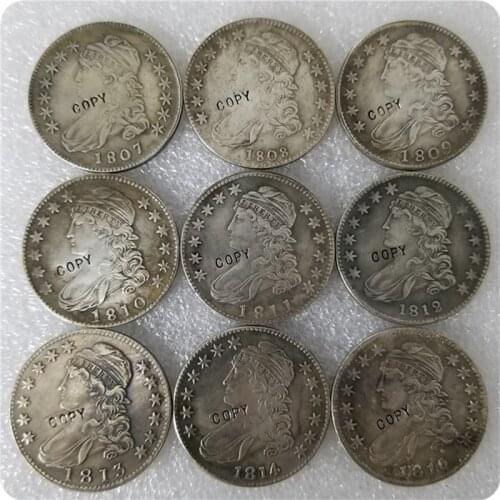 USA 1807-1836 Capped Bust Half Dollar 50 Cents 1/2 Dollar Copy Coins-replica coins medal coins collectibles badge