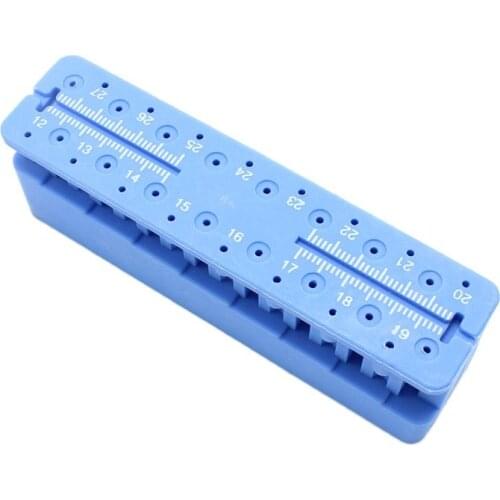 Dental Endo Measuring Autoclavable Endodontic Block Files Dentist Instrument Ruler Blue 9 x 2.7 x 3.3cm