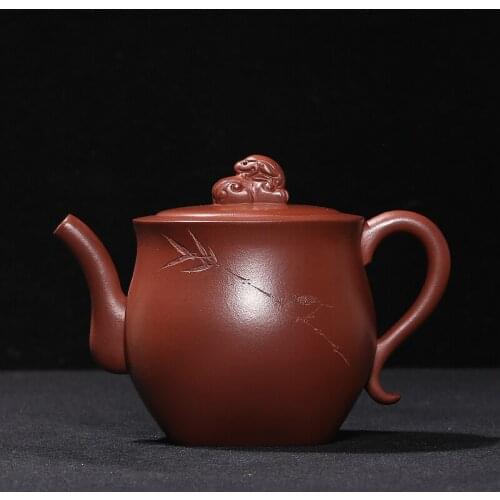 Taiwan back old recommended violet arenaceous a famous genuine Xu Hantang qing cement factory sketch lions squatting pot