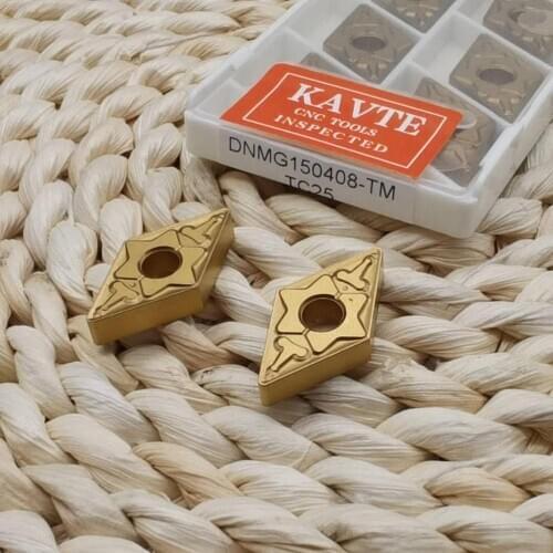 KAVTE 10PCS DNMG150404-TM DNMG150408-TM DNMG150608-PM Carbide Turning Inserts for MDJNR/MDUNR/MDPNN,Inserts for Steel
