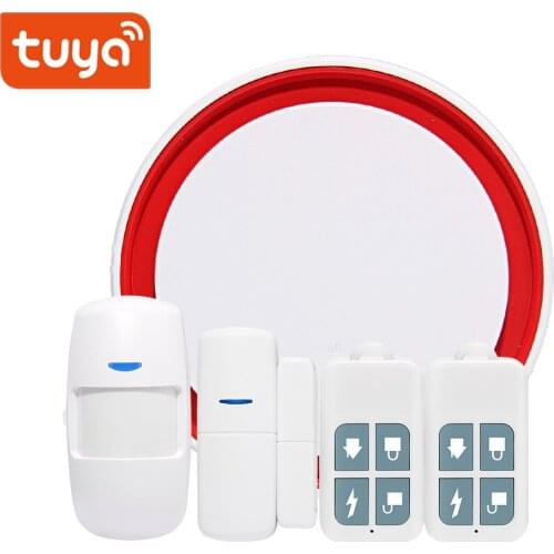 Tuya Smart WIFI GSM Alarm Siren Hub System Wireless Security Home Kit 433mhz GSM alarm PIR motion detector door contact