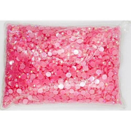 Jelly Rose AB Color 1.5~7mm Flat Back Round Acrylic Rhinestones Beads / Stones ,3D Acrylic Nail Art / Garment Decoration