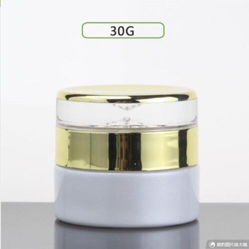 30G pearl white/green/blue/frosted glass bottle/jar/pot for cream/serum/moisturizer/eye essence/skin care/ cosmetic packing