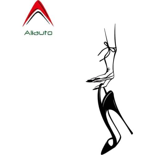 Aliauto Creative Car Sticker Sexy Woman High Heels Accessories Waterproof Vinyl Decal for Octavia Gti Skoda Motorcycle,14cm*5cm