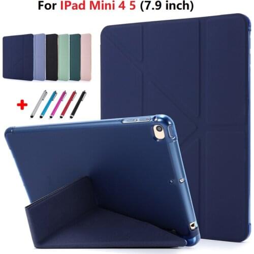 Tablet Coque For IPad Mini 5 Case With Pencil Holder 7.9 inch Flip Stand Skin Funda For IPad Mini 4 Cover 7.9" Etui Gift Pen