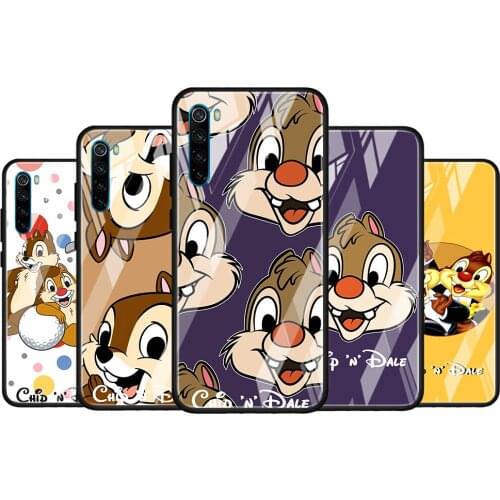 Disney Chip 'n' Dale cute for Xiaomi Redmi K40 K30 K20 Pro Plus 9C 9A 9 8A 7 Luxury Shell Tempered Glass Phone Case Cover