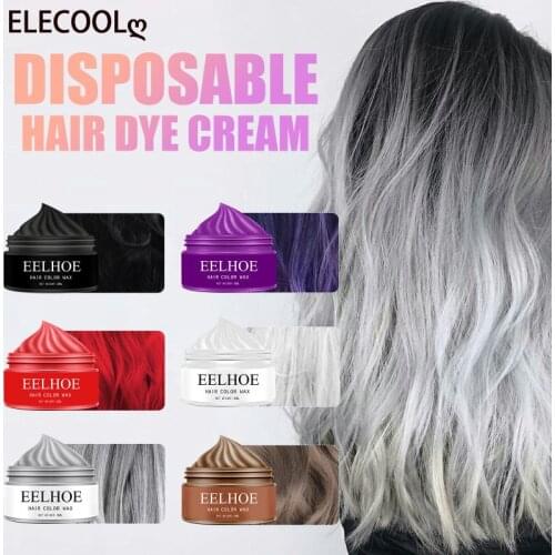 ELECOOL 5 Color Hair Wax Dye Styling Pomade Silver Grandma Grey Disposable Natural Hair Strong Gel Cream Hair Dye For Women Men