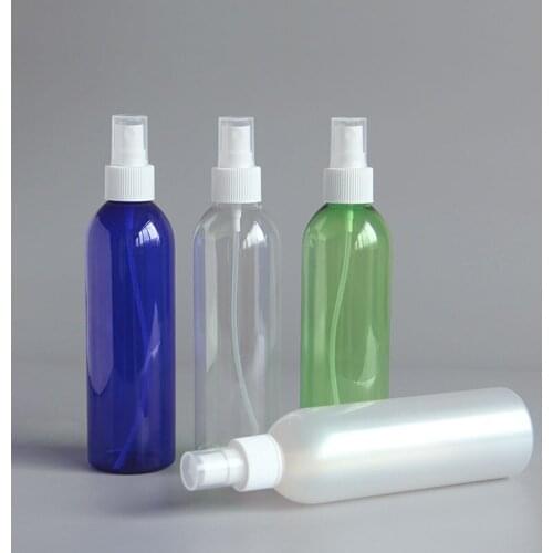 Blue Clear 250ML X 25 Empty Sprayer Pump Bottle PET Cosmetic Containers Plastic Perfume Bottle With Mist Sprayer 250cc Skin Care