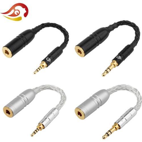 QYFANG 3.5mm to 4.4mm Earphone Adapter Male to Female AUX Cable Audio Jack Headset Speaker Extension Braided Cable Extender Cord