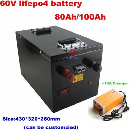 Lithium LiFePo4 60V 80Ah 100Ah Battery Pack for Solar home system Storage Telecommunication base station+10A Charger
