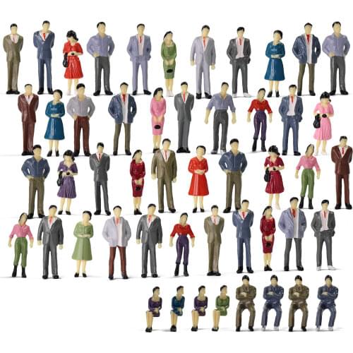 Model Railway O Scale Model Figures 1:50 Figures Standing Seated Passenegers 13 Different Poses 50pcs/100pcs/200pcs P50
